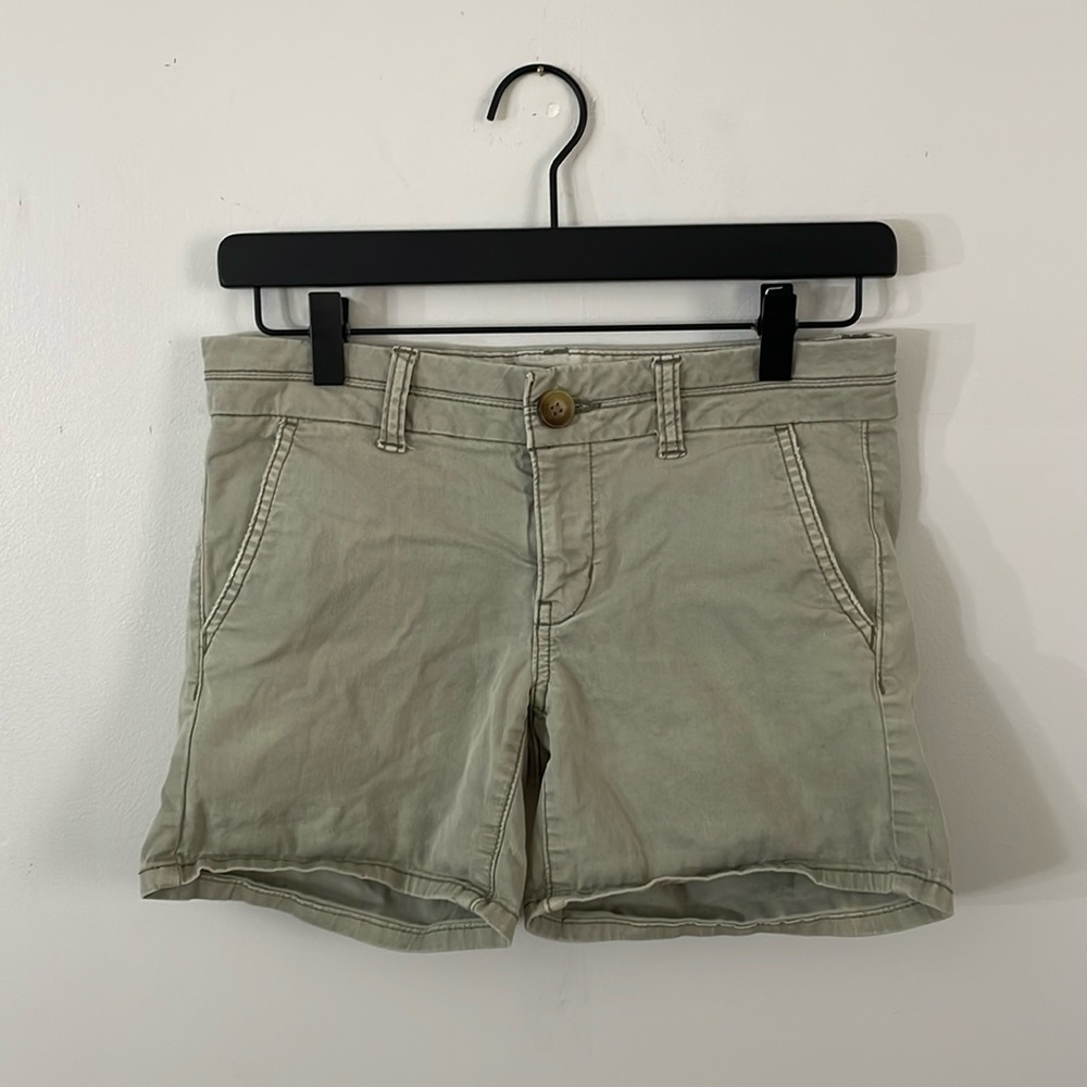 American Eagle Light Green Sage Midi Shorts